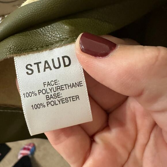 XS STAUD Green Faux Leather Lynn Belted Mini Dress - Picture 5 of 7